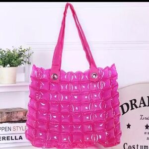 Metropolitan Candy Hot Pink Jelly Bubble Tote